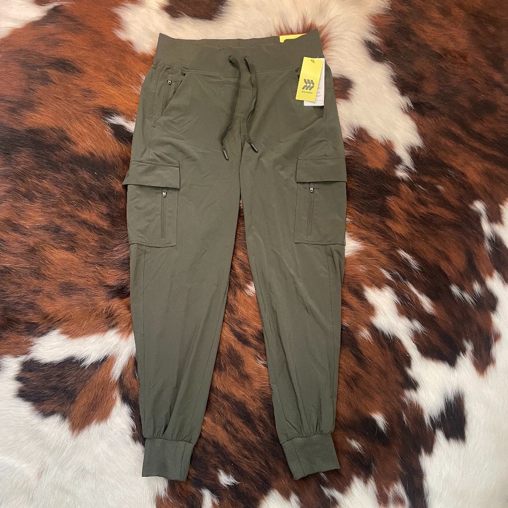 Green Athletic Cargo Joggers
